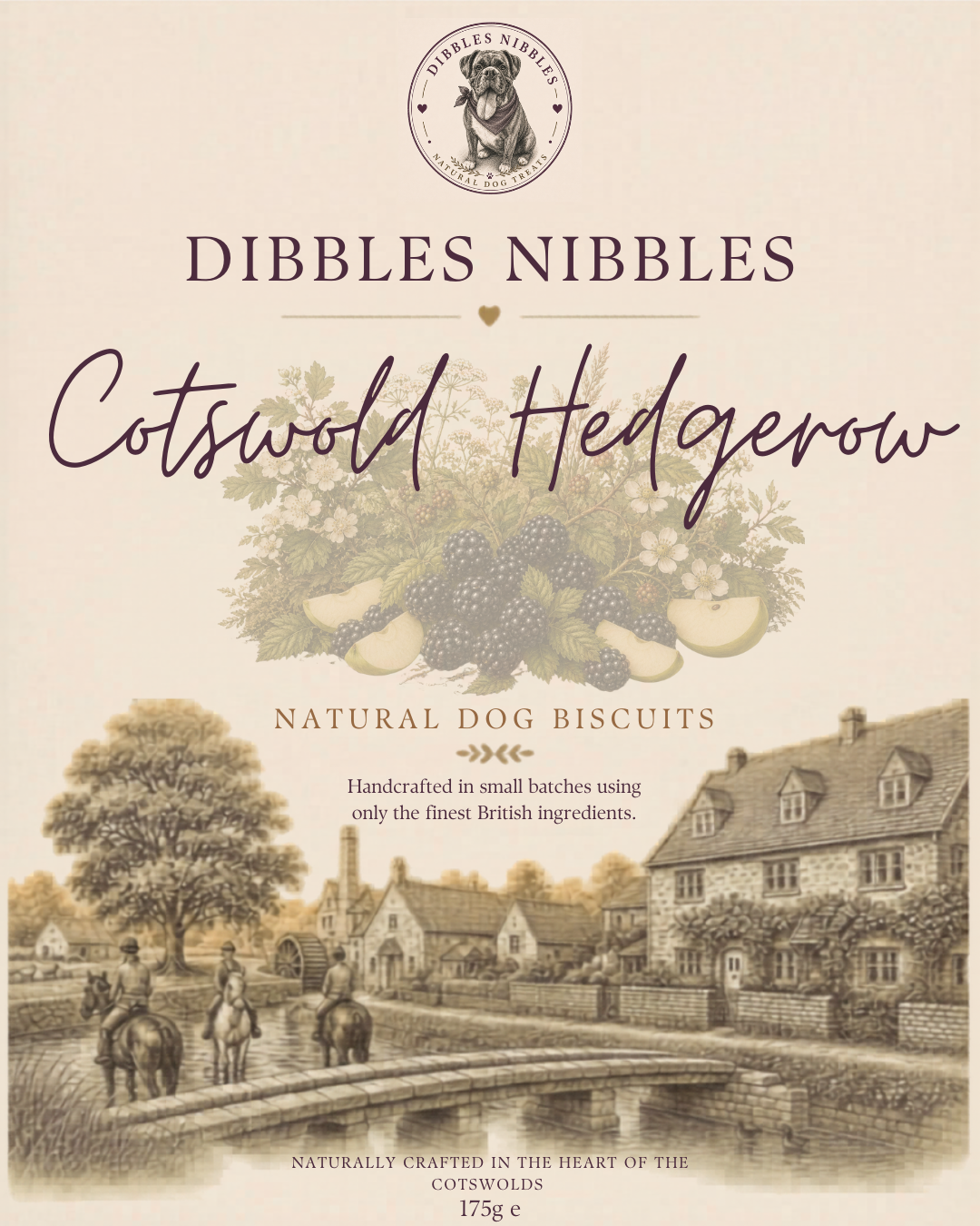 Cotswold Hedgerow Dog Biscuits (Apple & Blackberry)
